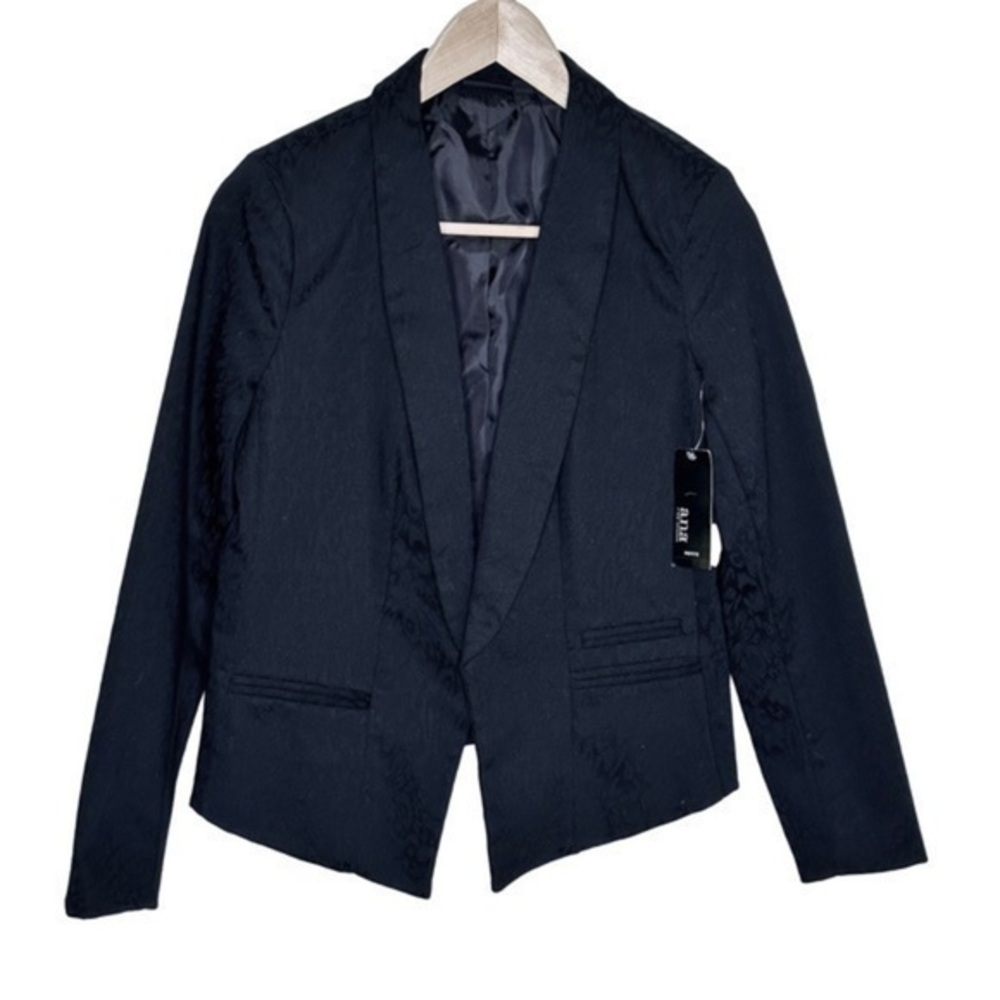 a.n.a Womens Textured Black Casual Petite Blazer Size PS Petite Small